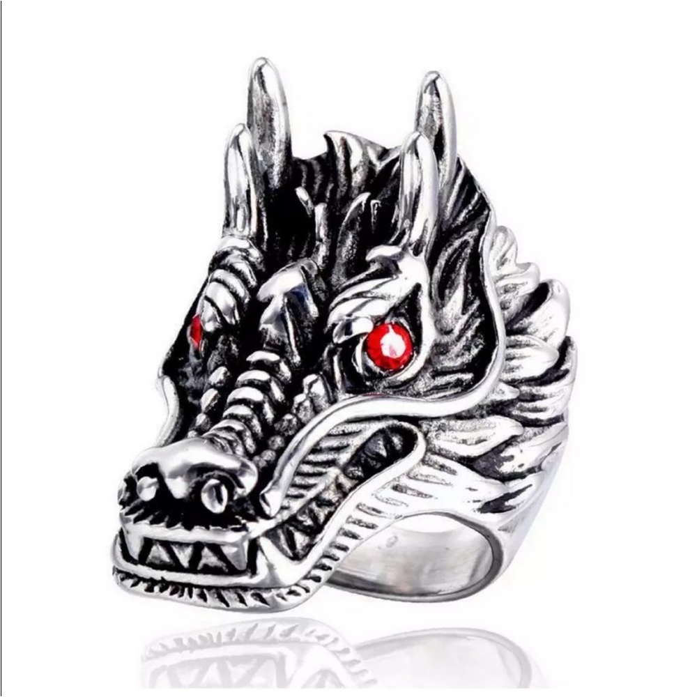 Size 11 Stainless Steel Dragon Biker Ring NEW - Picture 9 of 9
